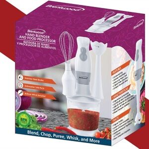 Brentwood Appliances 2-Speed Hand Blender and Food Processor with Balloon Whisk